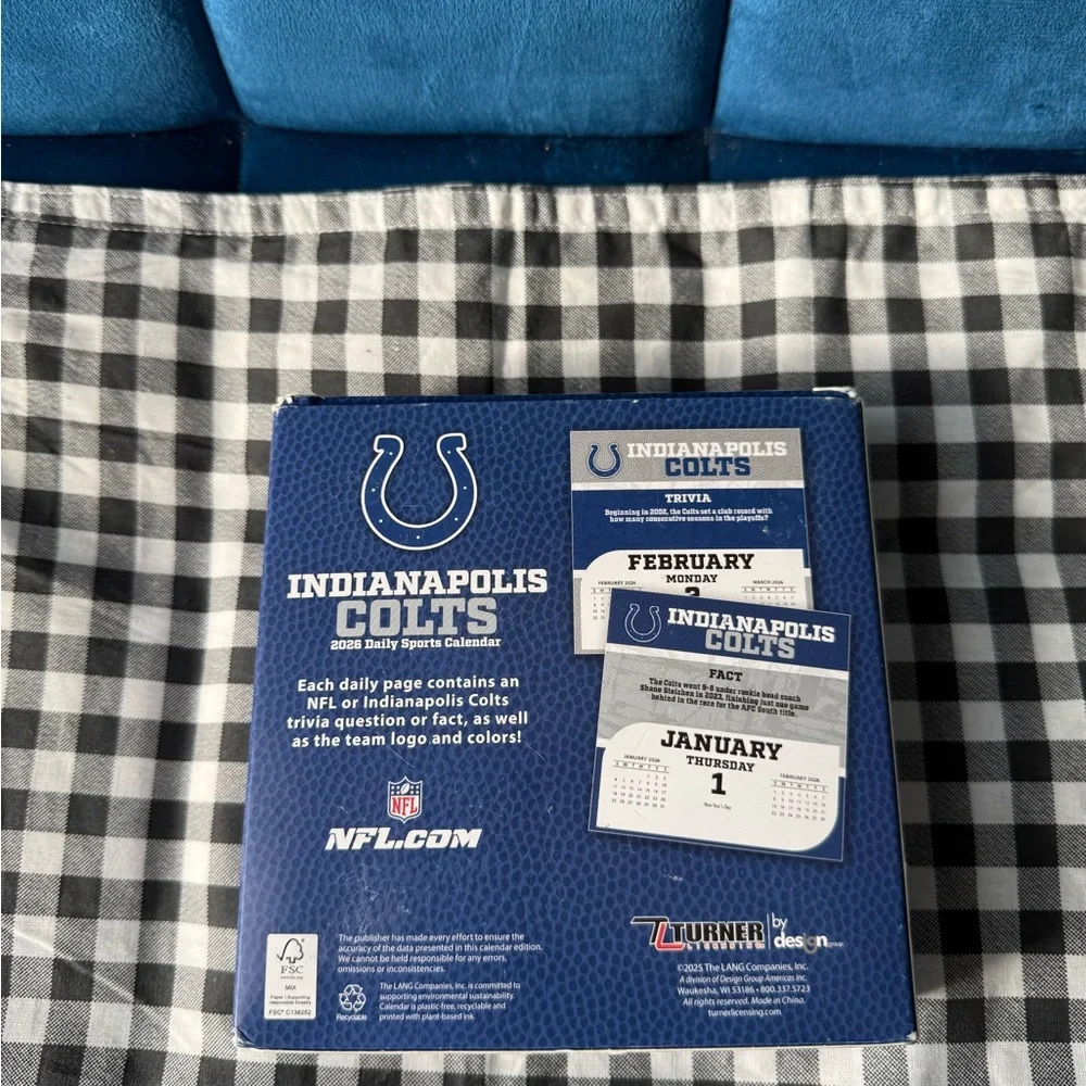 2026 Indianapolis Colts Desk Calendar - Blue